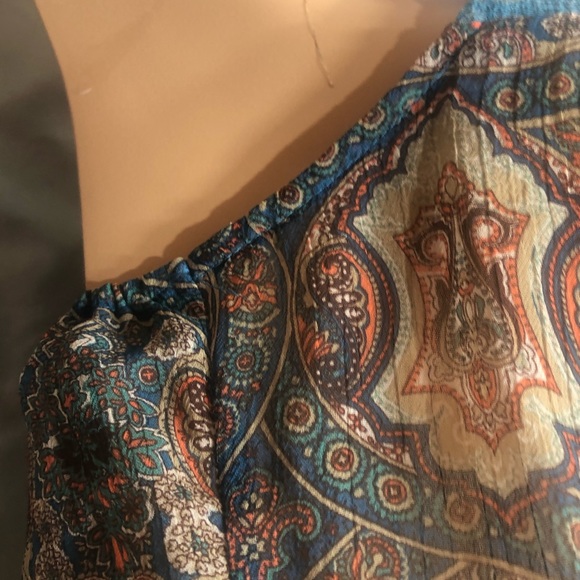 Semi sheer boho glam tank blouse, L - Picture 5 of 10